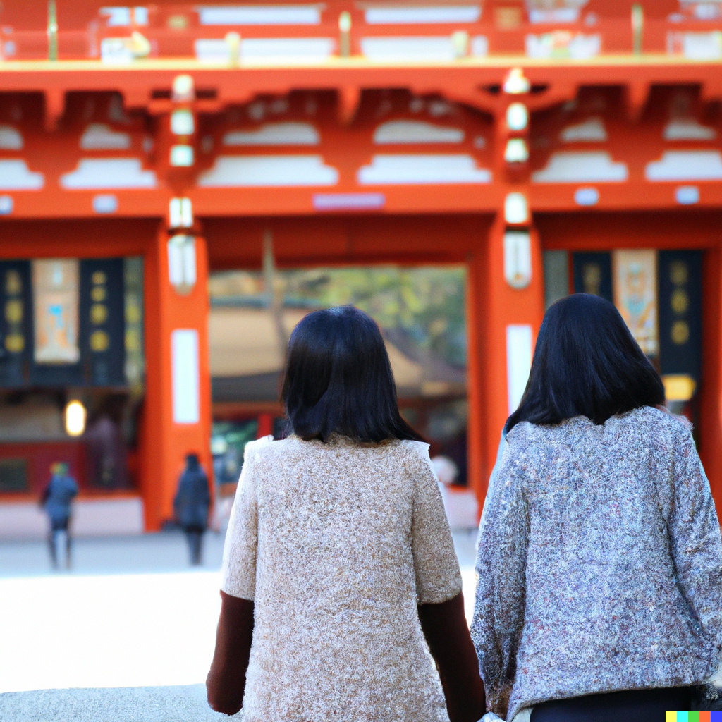 two women sitting beside each other