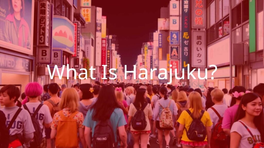 Lively Harajuku street scene in Tokyo, vibrant youth fashion, colorful outfits, Takeshita Street, Japanese pop culture, energetic and creative atmosphere, bright and bold.